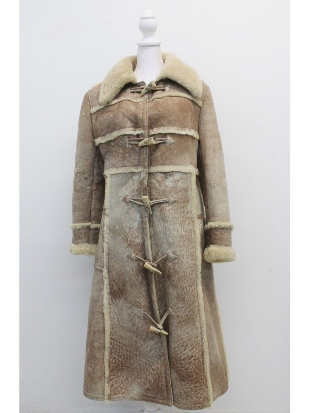 MINT BEIGE SHEEPSKIN SHEARLING LAMB FUR COAT JACKET WOMEN WOMAN SIZE 2 PETITE
